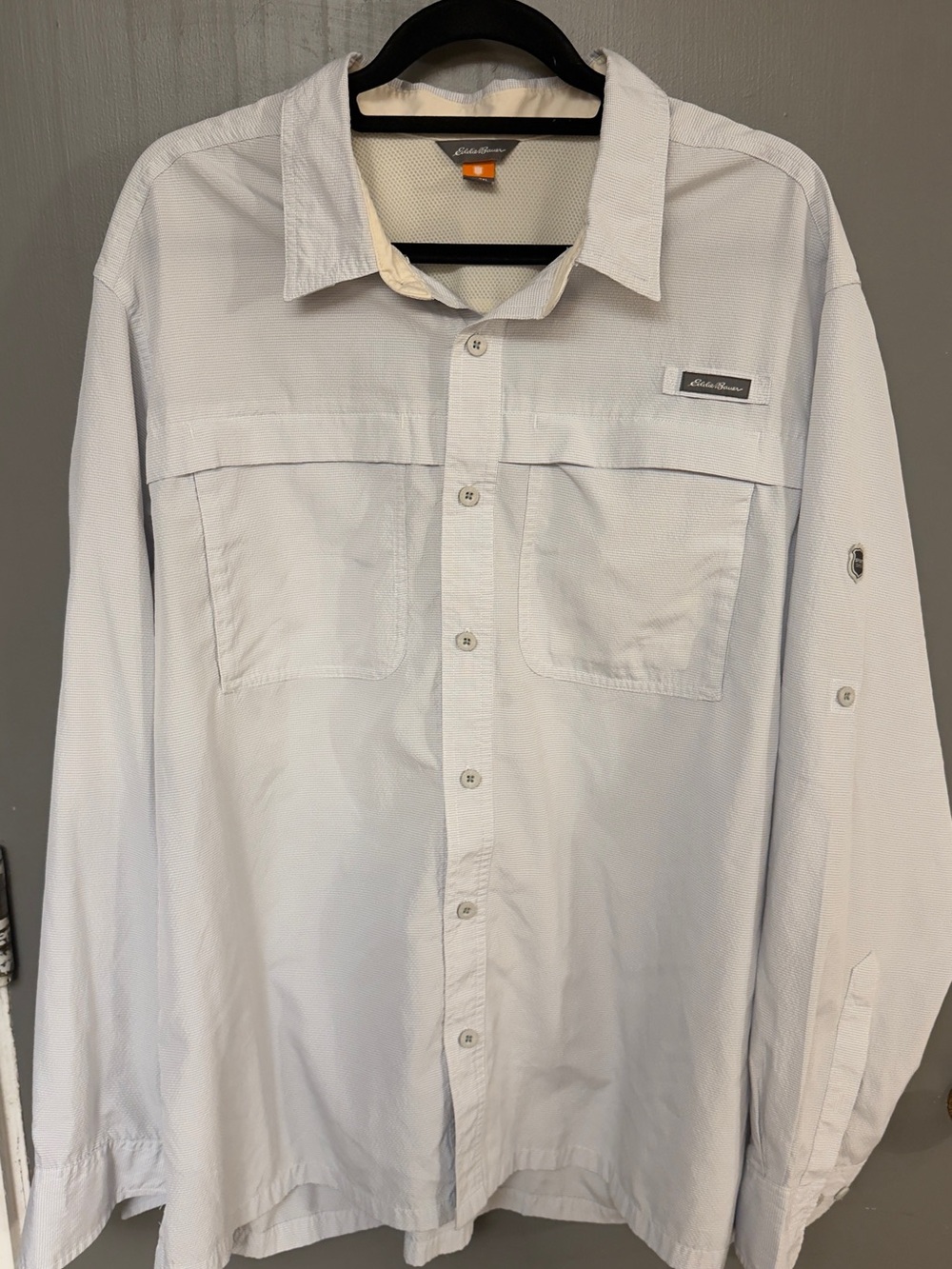 Eddie Bauer Men's 2XL Gray Button-Front Shirt